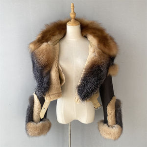 Jxwatcher <span class=keywords><strong>Cappotto</strong></span> Invernale Personalizzato con Collo in Vera Pelliccia di Volpe e Cappuccio in Vera Pelliccia di Pecora per Donne, Giacca in Vera Pelle di Pecora con Pelliccia - Product Image 6