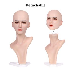 Thực tế Silicone nữ mannequin <span class=keywords><strong>Head</strong></span> cho hat hiển thị tóc con người tóc giả mannequin Heads với make <span class=keywords><strong>up</strong></span> - Product Image 2
