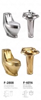 Lavabo à main en or de haute qualité, vente chaude, toilettes de luxe, salle de bain, chasse d'eau dorée