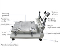 Impresora de Plantillas Manual de Alta Precisión Qihe QH3040, 220V, para Impresión de Circuitos Impresos Planos Pequeños, 10um