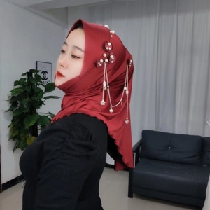 Hijab <span class=keywords><strong>Turban</strong></span> en Soie Lactée pour Femmes Musulmanes, avec Franges Lourdes et Bord Doux, Nouveau Style Tendance - Product Image 1