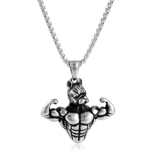 Collar de Acero Inoxidable con Colgante de Toro Monstruo para Hombre, Joyería Temática de Animales, Regalo 2310122 - Product Image 1