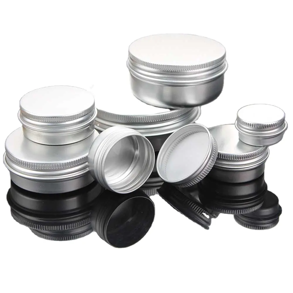 5g 10g 15g 30g 50g 60g 100g 120g 150g 200g 250g Silver Aluminum Canister Cosmetic Container Metal Tin For Ointment Balm Poma