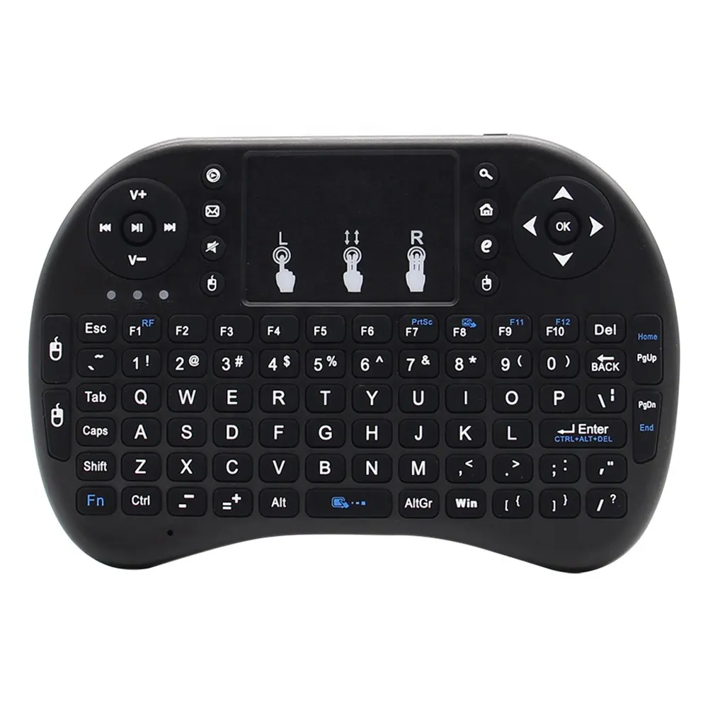 2.4G rétroéclairé Air Mouse télécommande multilingue I8 Mini clavier sans fil avec pavé tactile pour Android TV Box PC