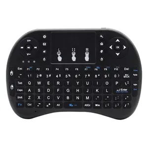 Keyboard nirkabel I8 Remote Multi bahasa, Mouse udara lampu latar 2.4G, Keyboard nirkabel Mini dengan Touchpad untuk TV Android, kotak PC