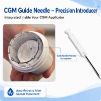 Aiguille d'introduction pour moniteur de glycémie continu de précision Ieeton Medical, canal en U, longueur 10 mm, pour dispositifs de gestion du diabète, OEM