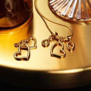 Collar de Moda de Acero Inoxidable con Cadena Dorada, Dije de Corazón Personalizado con Cristal Rosa, Joyería de Regalo, Estilo Personalizado para <span class=keywords><strong>Mujer</strong></span> - Product Image 5