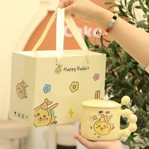 Taza de Cerámica con Forma de Mantequilla, Linda, con Tapa y Cuchara, Regalo de Cumpleaños de Alta Calidad, Recuerdo para Actividades de Apertura - Product Image 1