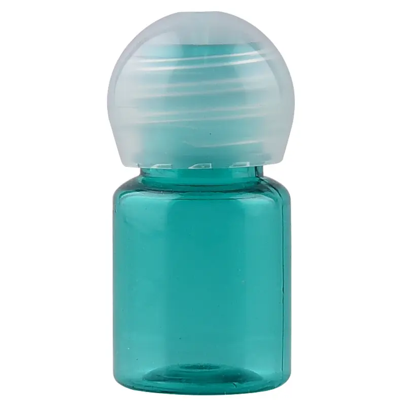 Bottiglia di plastica rotonda con tappo a sfera da 5ml in plastica multicolore portatile da viaggio con tappo interno