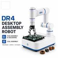 Bras robotisé de bureau industriel 4 axes DR4 pour assemblage électronique avec moteur pour tâches de bobinage de circuits imprimés, charge utile 500g, portée 440mm, DC 12V