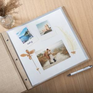 Album photo en lin relié par des vis personnalisé, album de <span class=keywords><strong>scrapbooking</strong></span> avec film protecteur transparent, livre de souvenirs DIY, cadeau de mariage, de voyage, d'anniversaire - Product Image 1