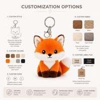 Portachiavi Personalizzato a Forma di Volpe, Simpatico Ciondolo per Borsa a Forma di Volpe Selvatica in Peluche, Regalo per le Feste, Decorazione per la Casa, Basso MOQ, OEM ODM