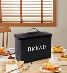 Extra Large Space Saving Vertical Bread Box Holds 2 Loaves - Cream Extra Large Breadbox Bread Holder