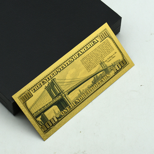Billete <span class=keywords><strong>de</strong></span> 100 Dólares Estadounidenses con Diseño del <span class=keywords><strong>Puente</strong></span> <span class=keywords><strong>de</strong></span> <span class=keywords><strong>Brooklyn</strong></span> en Lámina Dorada, Moneda Coleccionable, Regalo, Recuerdo <span class=keywords><strong>de</strong></span> Nueva York, Decoración - Product Image 4