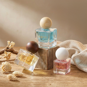 Aikun Colorful Fragrance Bottles Mini Square Glass <b>Spray</b> Perfume Gift <b>Set</b> With Wooden Ball Caps For Gift Wholesale Supply - Product Image 2