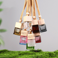 Botol Diffuser Parfum Mobil Gantung Kaca Persegi Amber Aroma Terapi Mini Kosong Kustom