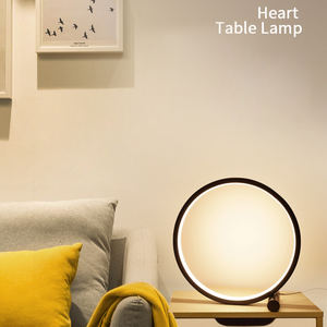 25CM LED Table Lamp for Bedroom Circular Desk Lamp for Living Room Black/White Dimmable Bedside Lamp Round Night <b>Light</b> Decor - Product Image 3