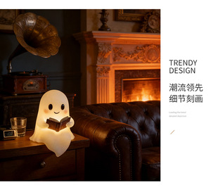 Lámpara de Noche de Resina con Forma de Fantasma, Decoración de Mesa para Halloween - Product Image 4