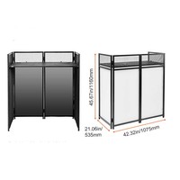 Cabine de DJ en Gros, Façade DJ Événementielle Blanche/Noire avec Cadre Métallique, Table Plate et Système Mobile pour Vente