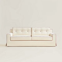 Canapé élégant en tissu velours capitonné avec surpiqûres contrastées, design moderne 2-3 places, personnalisable, pour chambre, appartement, hôtel, salon