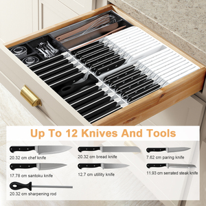 Knife Holder Placement Rack Large Capacity <b>Plastic</b> Knife Holder Drawer Knife <b>Block</b> - Product Image 3