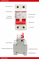 Interrupteur-sectionneur miniature Delixi DZ47G, sectionneur modulaire sur rail DIN pour la distribution d'énergie
