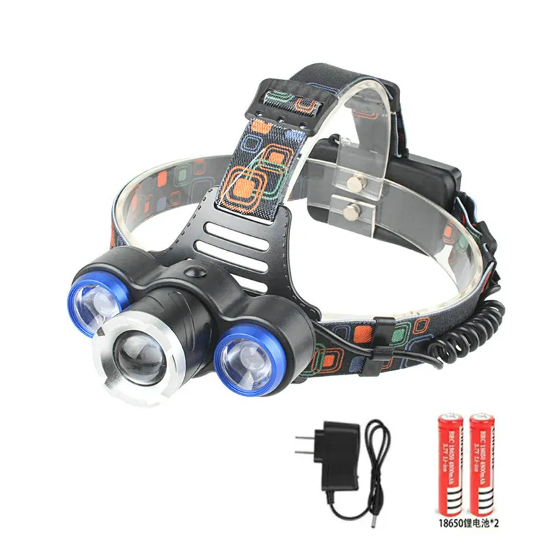 Lâmpada de cabeça LED T6 de alta potência 1000 lúmenes COB faróis recarregáveis para pesca