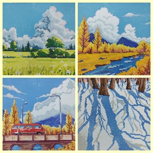 <span class=keywords><strong>Pintura</strong></span> de paisaje de 12 meses, <span class=keywords><strong>pintura</strong></span> artística de diamantes, 30x30cm, arte de mosaico de píxeles, diseño hecho a mano, fabricante de <span class=keywords><strong>pintura</strong></span> de diamantes - Product Image 4