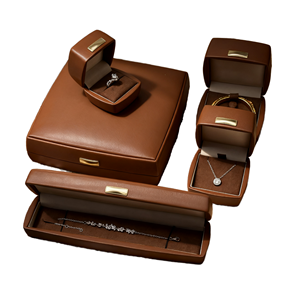 Caja de Almacenamiento de Joyería de Cuero PU al por Mayor en Varios Tamaños, Caja de Regalo para Exhibición de Joyas con Interior de Franela Premium - Product Image 1