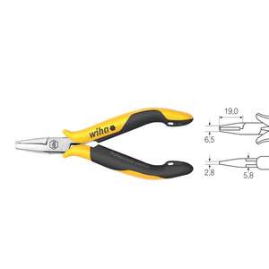 WIHA - 26839 Alicates de corte de extremo ESD profesionales cabeza estrecha con borde biselado pequeño ALICATES Y CORTADORES ELECTRÓNICOS - Product Image 1