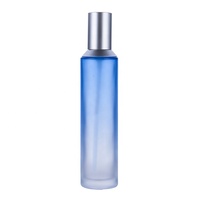 Conteneurs cosmétiques bleus en gros du fabricant, flacons pompe pour lotion 15ml 30ml 50ml 100ml pour soins de la peau