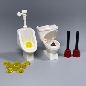 Juguete de Construcción de Bloques Pequeños Moc, Inodoro, Urinario, Lavabo, Accesorios <span class=keywords><strong>para</strong></span> Baño Público - Product Image 1