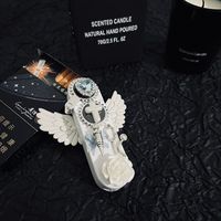 Briquet à gaz en forme d'aile de pur blanc au design créatif, coupe-vent, briquet torche à ailes d'ange rose pour filles, cadeau