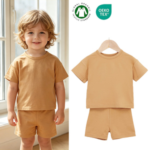 유아 여름 대나무 섬유 파자마 상하복 세트 유니섹스 실내복 - Product Image 1