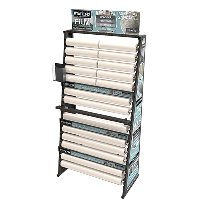 Customized Classic Roll Display Rack Cloth Roll Display Rack Wallpaper Display Rack for Retail Stores — view 5