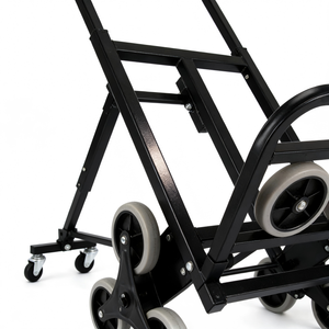 मल्टी-व्हील सीढ़ी पर खरीदारी और पोर्टेबल उपयोग के लिए 150 किलोग्राम भारी शुल्क स्टील फोल्डिंग ट्रॉली - Product Image 5