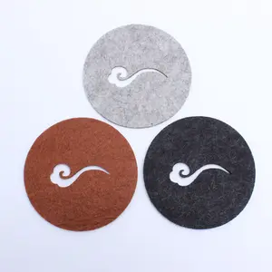 colorful cotton tea coaster lase cut hexagon felt drink coasters with great price