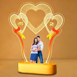 3D Illusion Heart LED <b>Personalised</b> Day Desktop Decor <b>Ornament</b> - Product Image 2