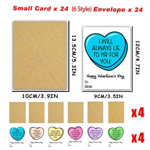 Carte de vœux amusante pour la Saint-Valentin en gros pour elle - Design amusant de cœur en bonbons, carte en carton humoristique vierge personnalisable - Product Image 4