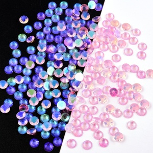 Strass en verre Oleeya Aurora Colors, vente en gros, 12 facettes, 100 grosses unités, strass à dos plat pour DIY, gobelets et dentifrice - Product Image 2