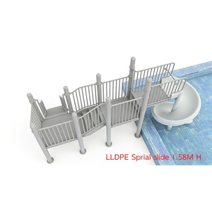 Tobogán de Agua en Espiral de Plástico de 1.58 m de Altura para <span class=keywords><strong>Piscina</strong></span> y Área de Juegos Acuáticos, Certificado de Seguridad EN1176 CE - Product Image 4