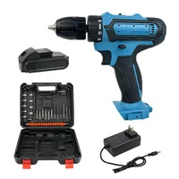 Perceuse à percussion multifonctionnelle rechargeable au lithium 21V à double vitesse et trois fonctions avec mandrin de 10 mm pour usage domestique