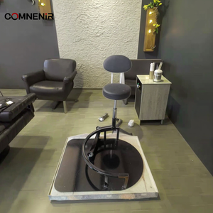 Marco de silla de <span class=keywords><strong>peluquería</strong></span> de cuero Vintage moderno, nueva silla de peluquero giratoria para corte de pelo en salones, talleres - Product Image 5