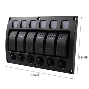 Light 6 Gang Switch Marine Boat Rocker Caravan Switch Panel para coche barco Rv Truck Bus Yacht - Product Image 2