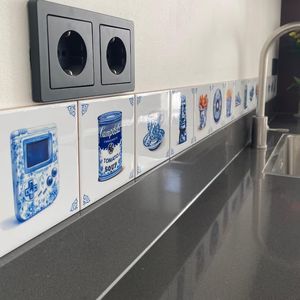 Carreaux muraux décoratifs en <span class=keywords><strong>porcelaine</strong></span> bleue de <span class=keywords><strong>Delft</strong></span> faits à la main chaussures personnalisées pour la décoration intérieure unique rustique personnalisable pour un usage intérieur - Product Image 5