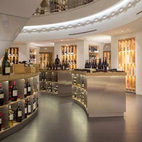 Cave à vin en bois courbé moderne, casier à vin intégré haute densité, meuble de rangement et de présentation de vin écologique pour cave à vin/villa
