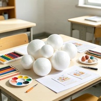 Boule en polystyrène blanc massif, sphère en mousse vierge pour artisanat, modèle d'art DIY, décoration pour mariage et fête