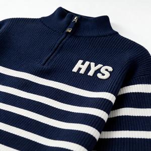 Maglione Invernale da <span class=keywords><strong>Uomo</strong></span> in <span class=keywords><strong>Cotone</strong></span> 100% Lavorato a Maglia, con Collo Alto e Zip a Quarto, a Righe, a Costine, Traspirante, Personalizzabile OEM/ODM, per Vendita all'Ingrosso - Product Image 6