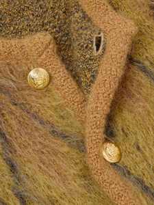 Cárdigan de punto peludo de moda personalizada Chaqueta de punto corto de manga larga Cárdigan de mezcla de mohair para hombres - Product Image 3