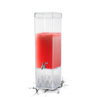 Distributeur de boissons froides en acrylique de grande capacité en gros avec robinet, pot à jus en plastique transparent pour buffet et fête